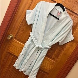 Vintage Sears‎ Beached Aqua Blue Women's Lightweight Terry Robe